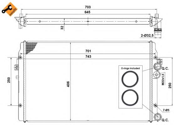 Radiador de esfriamento de motor 58334 NRF