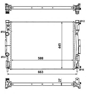 Radiador de esfriamento de motor 181002N Dasis