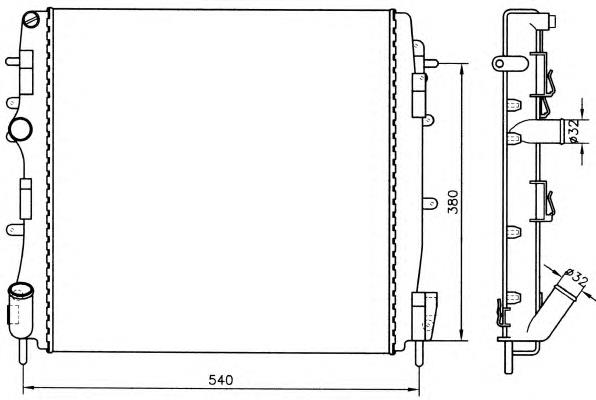 Radiador de esfriamento de motor 58316 NRF