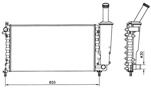Radiador de esfriamento de motor 58171 NRF
