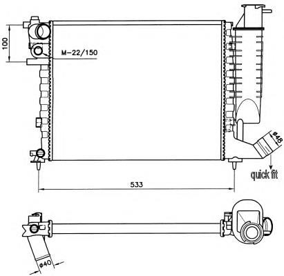 Radiador de esfriamento de motor 58184 NRF