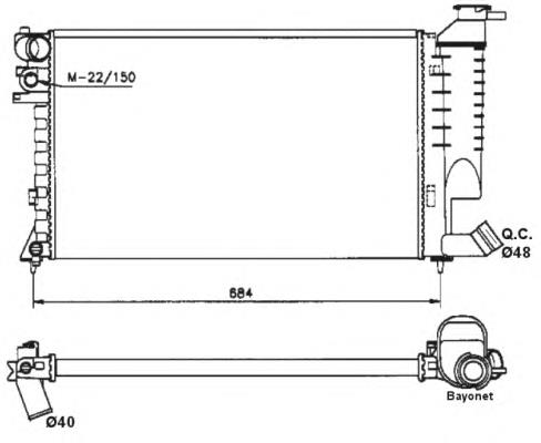 Radiador de esfriamento de motor 58183 NRF
