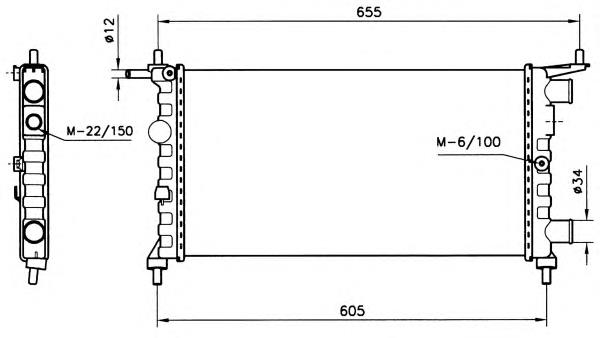 Radiador de esfriamento de motor 58155 NRF