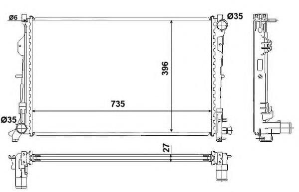 Radiador de esfriamento de motor 58230 NRF
