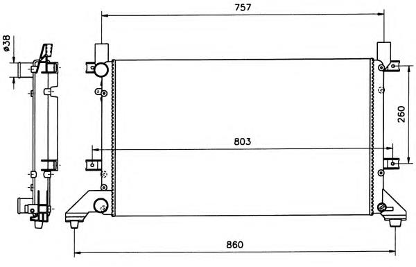 Radiador de esfriamento de motor 58240 NRF