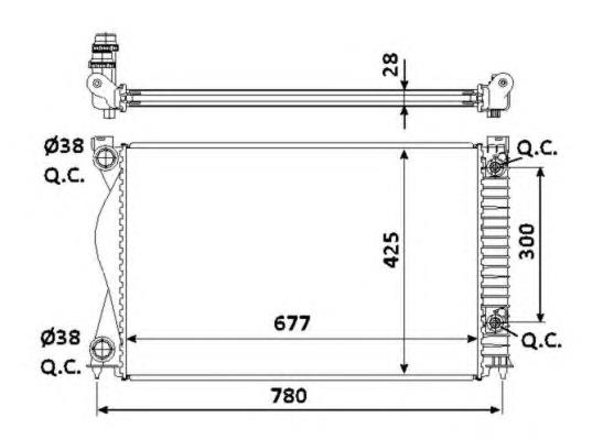 Radiador de esfriamento de motor VAG 4F0121251AE