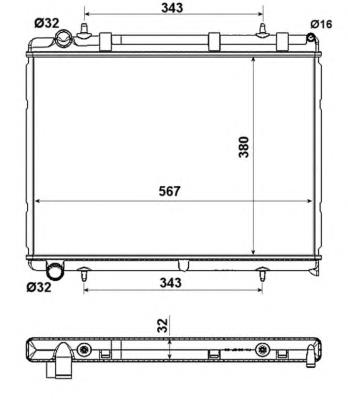 Radiador de esfriamento de motor 53973 NRF