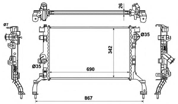 701159 VALEO Radiador de esfriamento de motor