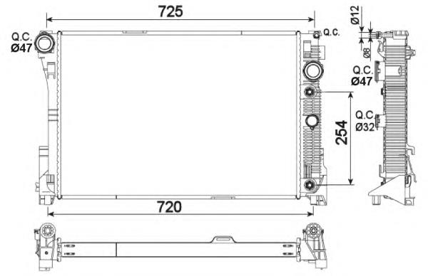A2045000603 Mercedes Radiador de esfriamento de motor