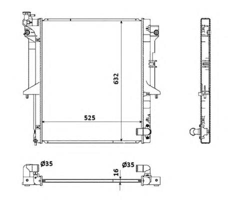 Radiador de esfriamento de motor 53907 NRF