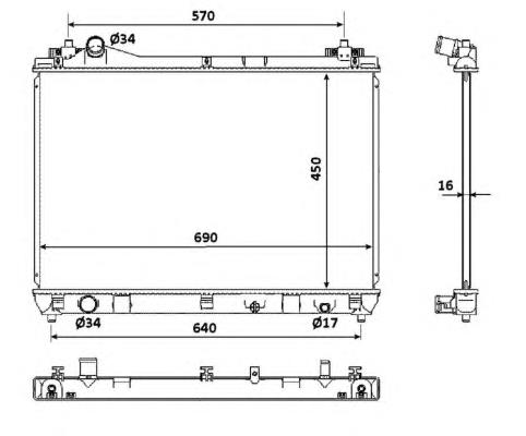 Radiador de esfriamento de motor 53917 NRF