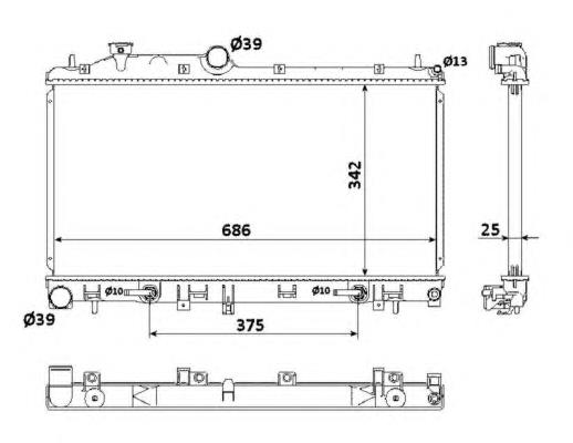 45119SC020 Subaru Radiador de esfriamento de motor