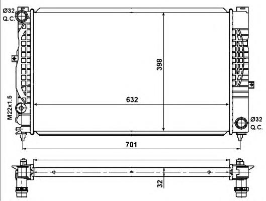 539504 NRF Radiador de esfriamento de motor