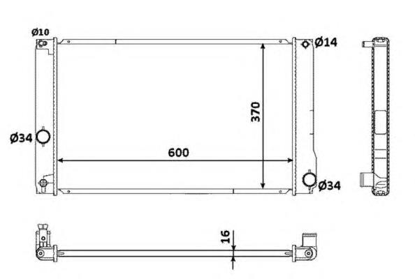 Radiador de esfriamento de motor 550008 NRF