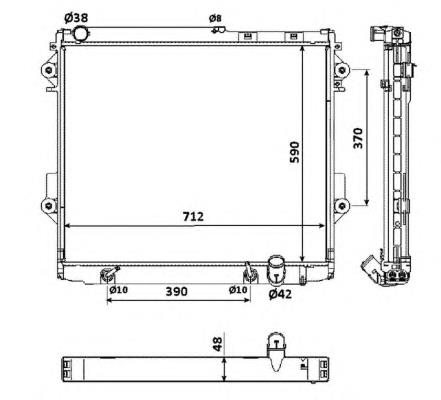 1640051040 Toyota Radiador de esfriamento de motor