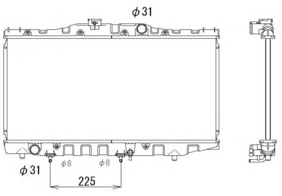 Radiador de esfriamento de motor 1640015200 Toyota