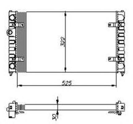 Radiador de esfriamento de motor VAG 6KO121253K