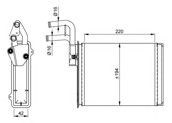 6448G0 Peugeot/Citroen Radiador de forno (de aquecedor)
