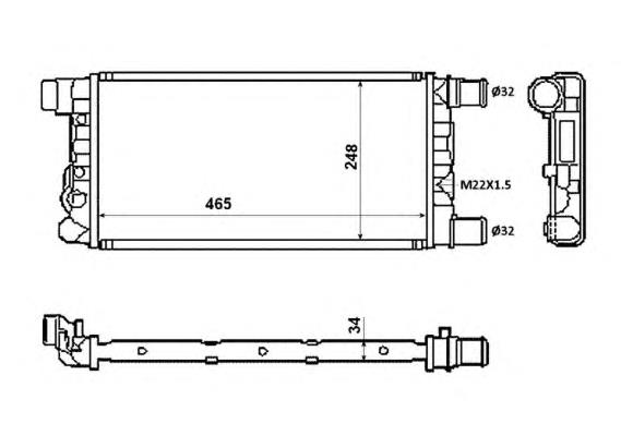 4641407 Fiat/Alfa/Lancia Radiador de esfriamento de motor