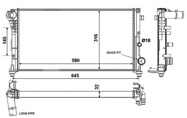 58376 NRF Radiador de esfriamento de motor