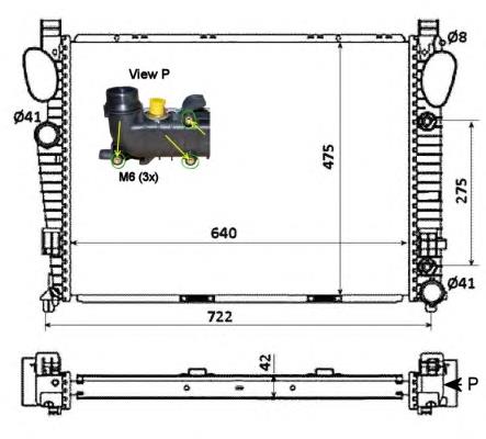 A220500200364 Mercedes Radiador de esfriamento de motor