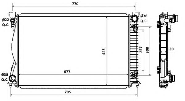 Radiador de esfriamento de motor 58360 NRF