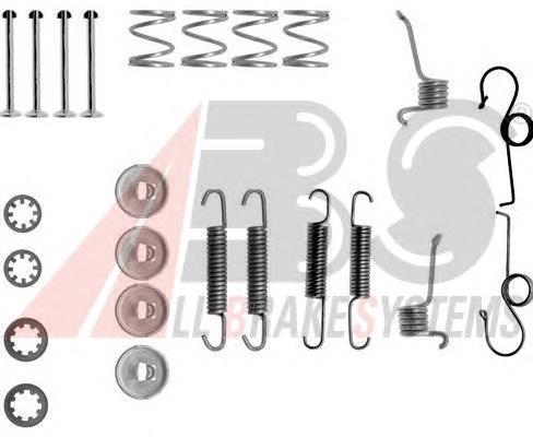  Kit de montagem das sapatas traseiras de tambor Ford Fiesta Mk1 hatchback (GBFT) (1976 - 1983) Mk1