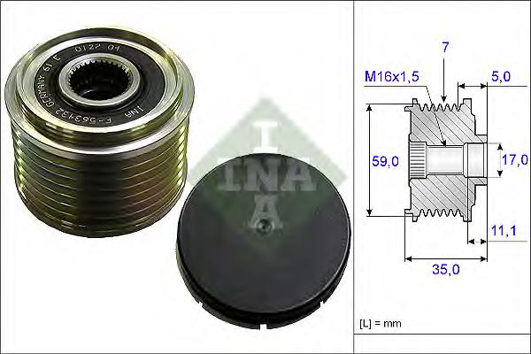 535015910 INA Polia do gerador