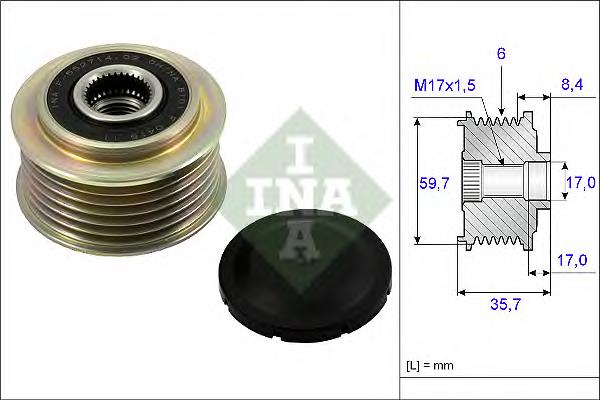 L3M618W11 Mazda Polia do gerador