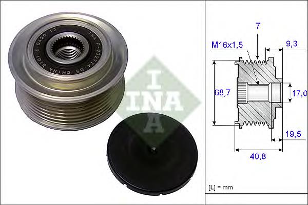 535007910 INA Polia do gerador