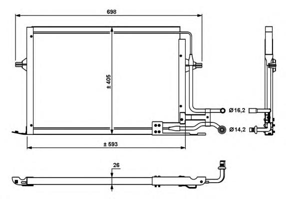 Radiador de aparelho de ar condicionado DCN10003 Denso