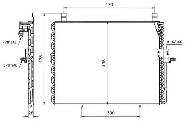 Radiador de aparelho de ar condicionado Mercedes A124830197064