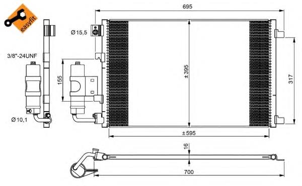 Radiador de aparelho de ar condicionado AC923000S Mahle Original