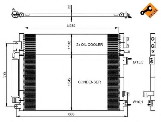 Radiador de aparelho de ar condicionado Chrysler 5137693AA