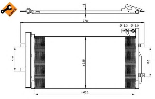 Radiador de aparelho de ar condicionado NRF 350029