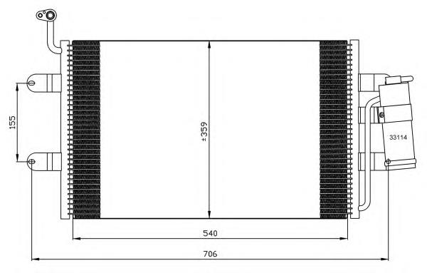 Radiador de aparelho de ar condicionado 6K0820411A VAG