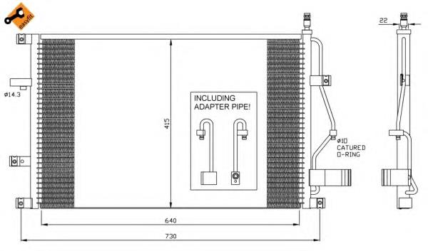 35413 NRF Radiador de aparelho de ar condicionado