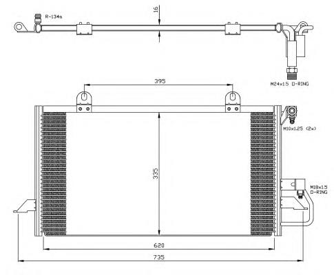 8A0260401AA VAG Radiador de aparelho de ar condicionado
