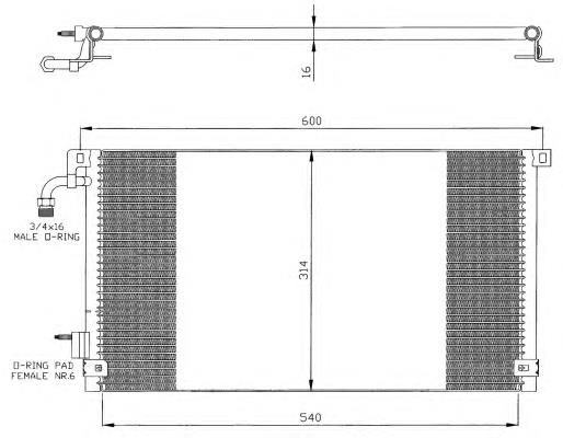 Radiador de aparelho de ar condicionado 9641828180 Peugeot/Citroen