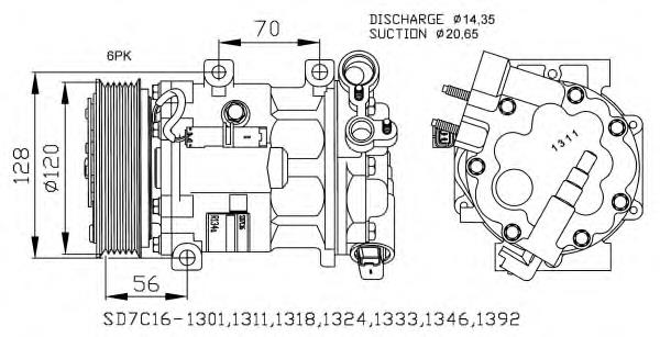 Compressor de aparelho de ar condicionado NRF 32682