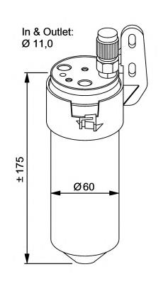 8200119657 Renault (RVI) Tanque de recepção do secador de aparelho de ar condicionado
