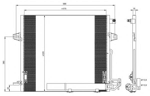 A1645000054 Mercedes Radiador de aparelho de ar condicionado