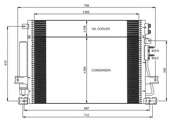 35966 NRF Radiador de aparelho de ar condicionado