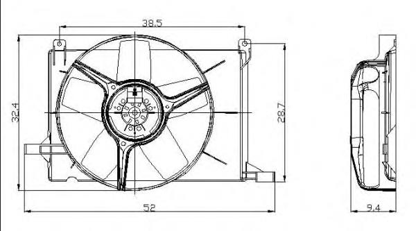 Difusor do radiador de esfriamento, montado com motor e roda de aletas NRF 47009 preço, a partir de 65,30 USD
