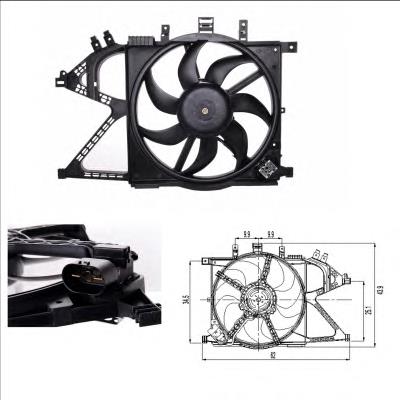 Difusor do radiador de esfriamento, montado com motor e roda de aletas NRF 47011 preço, a partir de 101,04 USD