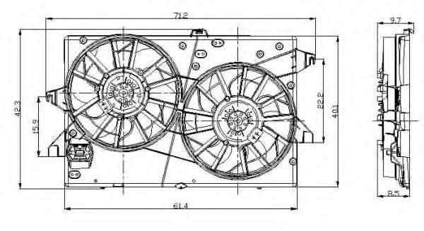 Compre 47003 NRF Difusor do radiador de esfriamento, montado com motor e roda de aletas