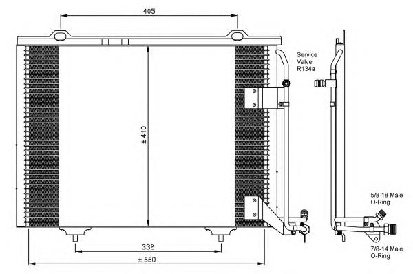 Radiador de aparelho de ar condicionado Mercedes 2028300870