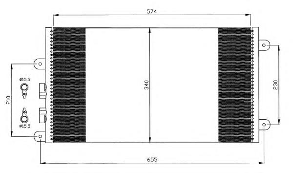 Radiador de aparelho de ar condicionado 46768973 Fiat/Alfa/Lancia
