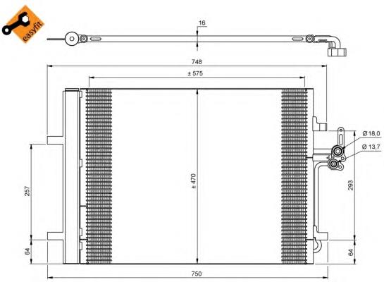 Radiador de aparelho de ar condicionado NRF 35850