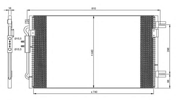 Radiador de aparelho de ar condicionado 5142490AA Chrysler